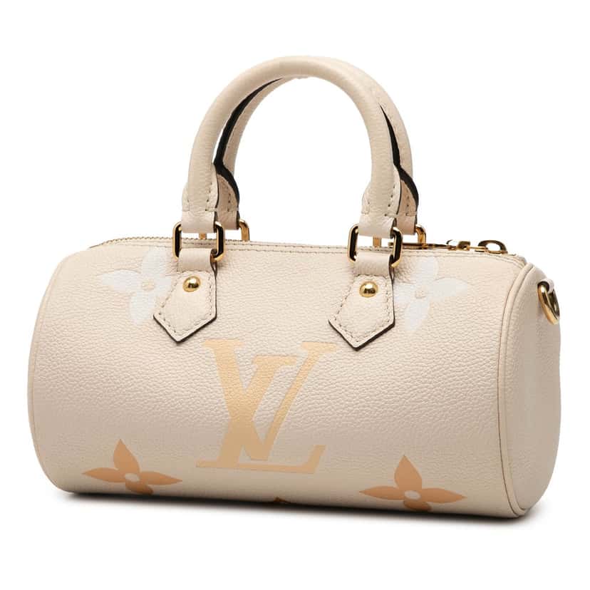 Louis Vuitton Monogram Empreinte Giant By The Pool Papillon BB Beige Leather Very good condition - Back View