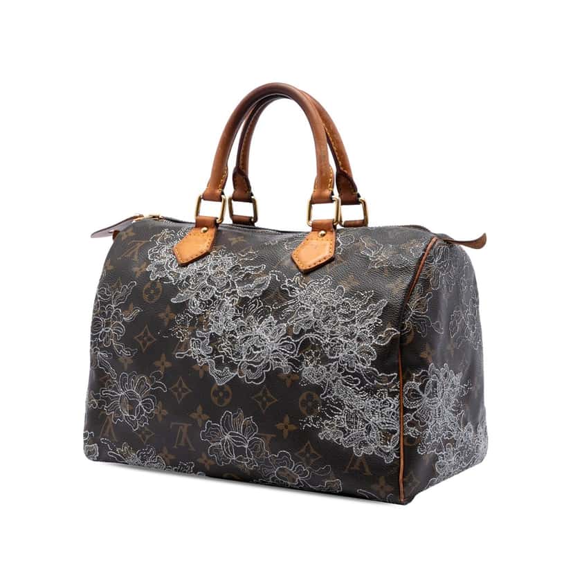 Louis Vuitton Monogram Dentelle Speedy 30 Brown Good condition - Back View