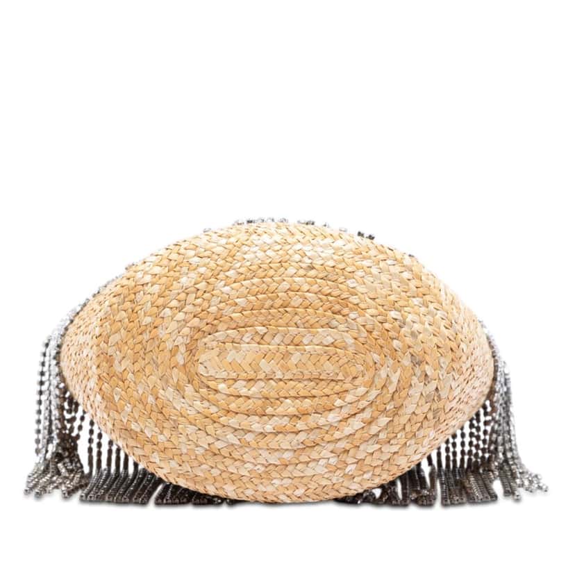Miu Miu Wicker Crystal Fringe Bucket Bag Beige Very good condition - Inside View