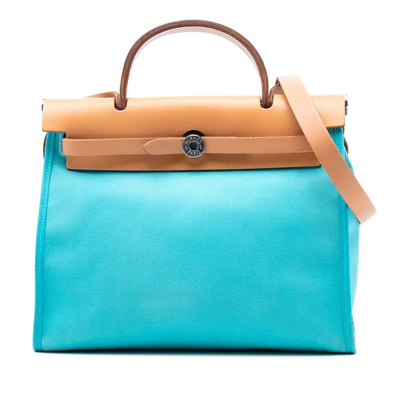 Hermès Toile Herbag Zip 31 Blue Very good condition - Front View