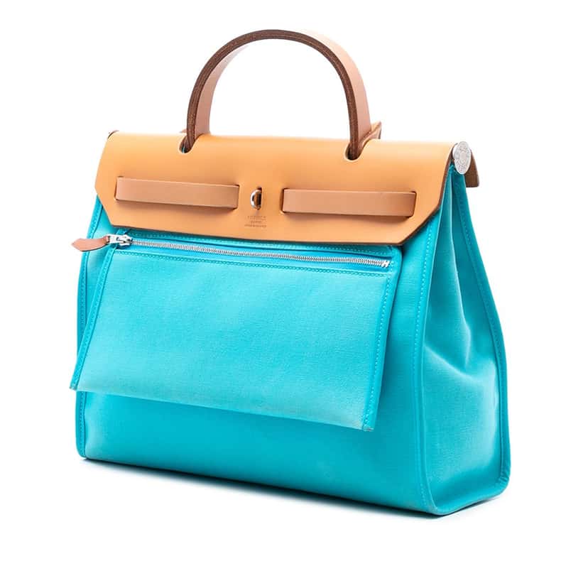 Hermès Toile Herbag Zip 31 Blue Very good condition - Back View