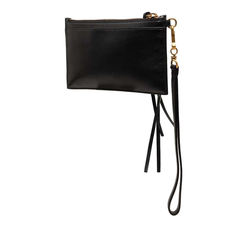 Balenciaga Grained Calfskin Neo Classic Pouch XS Black Leather Very good condition - Back View