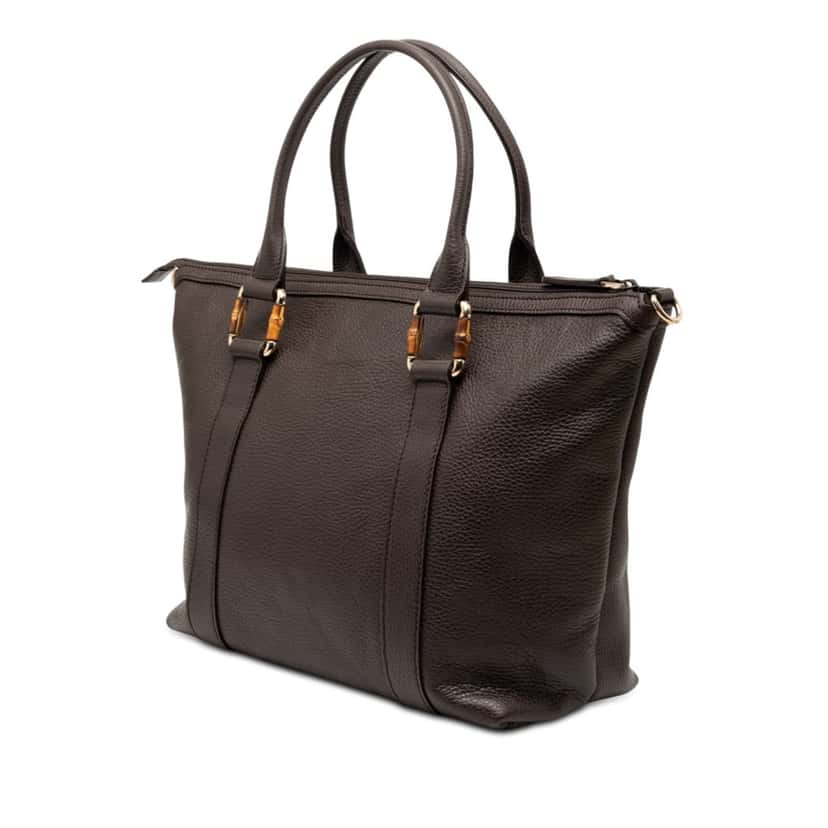 Gucci Leather Bamboo Satchel Brown Leather Very good condition - Back View