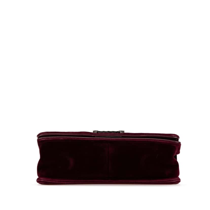 Chanel Old Medium Velvet and Tweed Boy Flap Red Very good condition - Inside View