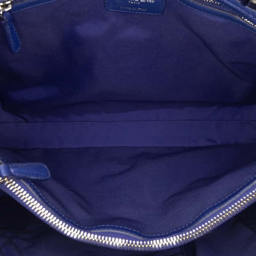 Dior Large Lambskin Cannage Lady Dior Soft Shopping Tote Blue Leather Very good condition - Box View