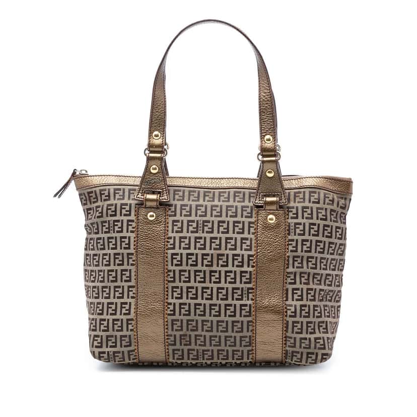 Fendi Zucchino Canvas Tote Beige Very good condition - Front View