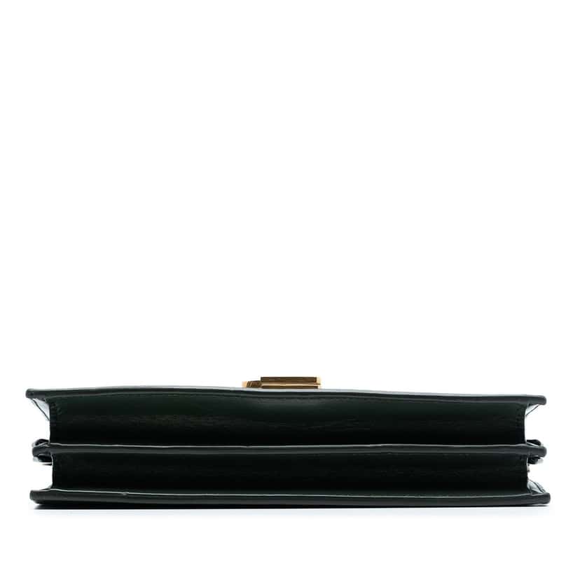 Saint Laurent Smooth Calfskin Monogram Cassandra Clasp Bag Green Leather Very good condition - Inside View