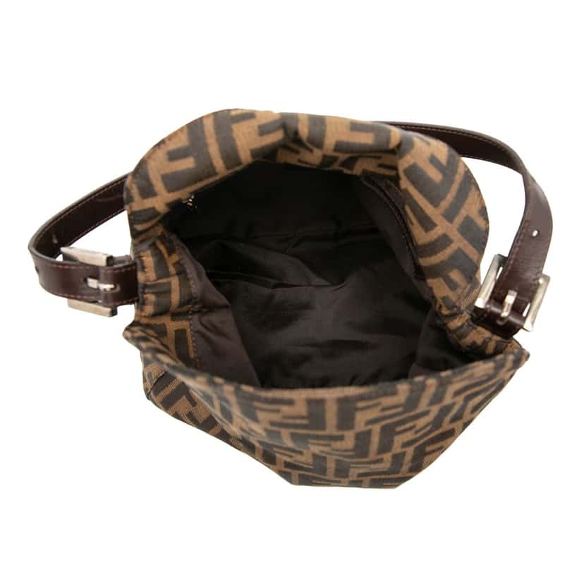 Fendi Zucca Canvas Double Flap Shoulder Bag Brown Very good condition - Model View