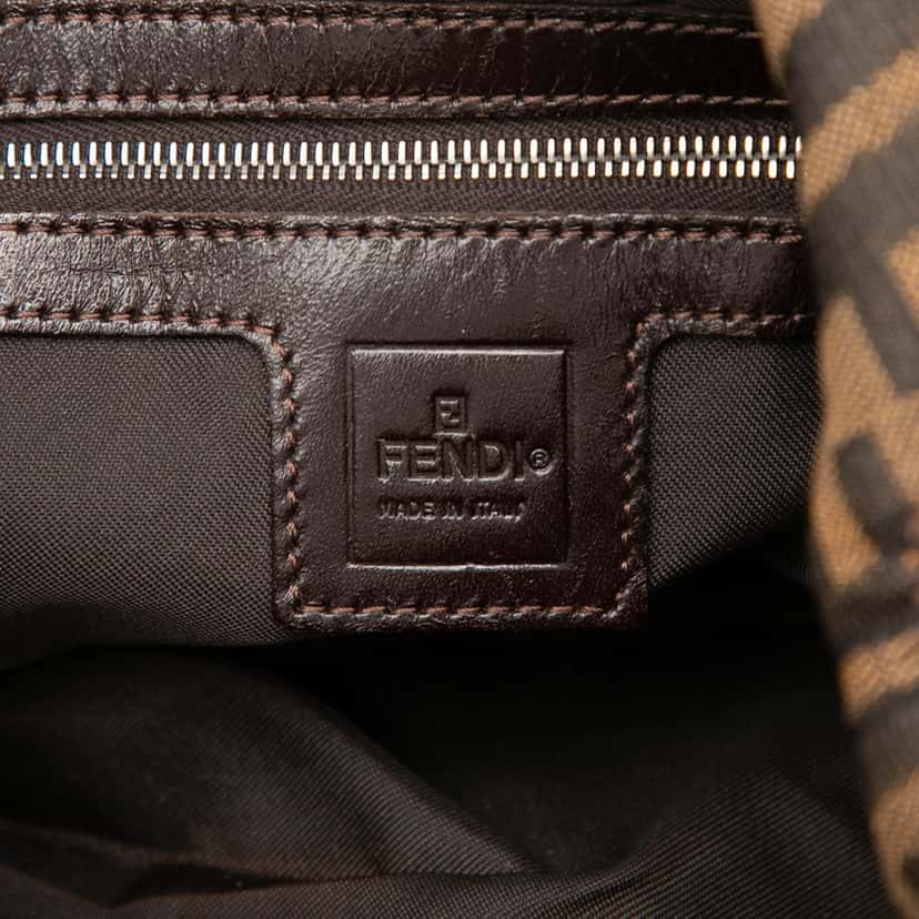 Fendi Zucca Canvas Double Flap Shoulder Bag Brown Very good condition - Box View