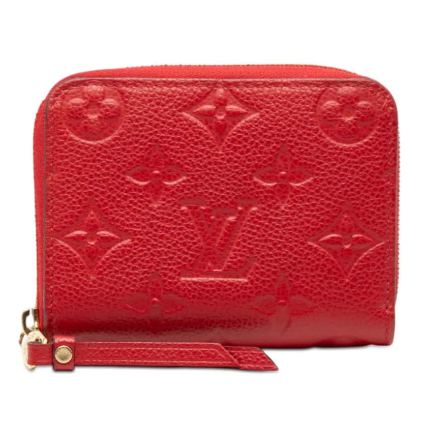 Louis Vuitton Monogram Empreinte Zippy Coin Purse Red Leather Very good condition - Front View