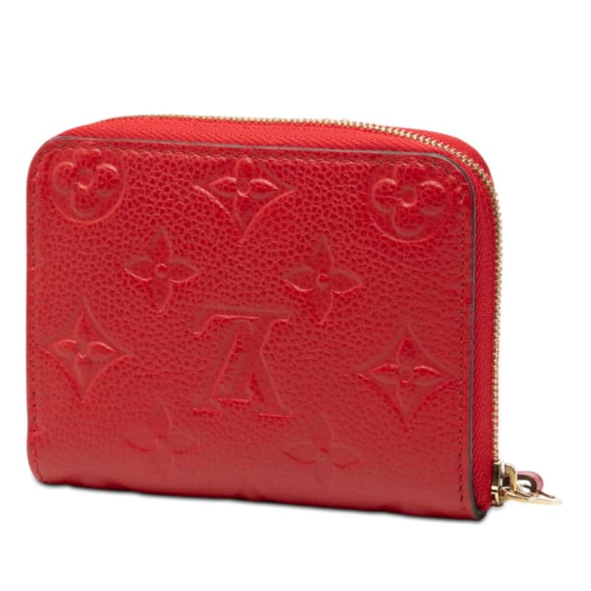 Louis Vuitton Monogram Empreinte Zippy Coin Purse Red Leather Very good condition - Back View