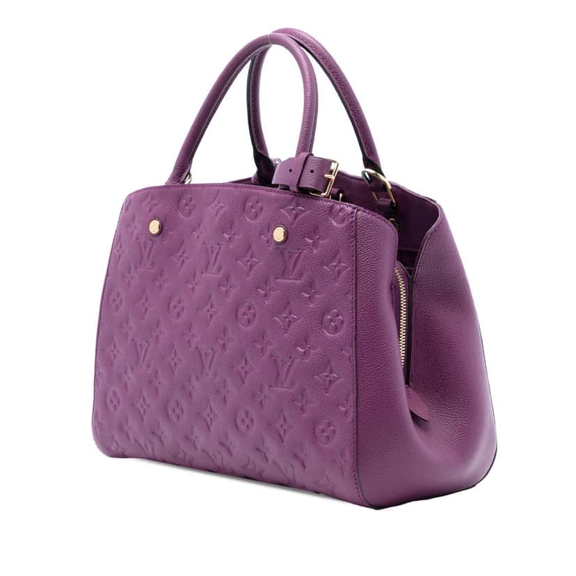 Louis Vuitton Monogram Empreinte Montaigne MM Purple Leather Very good condition - Back View