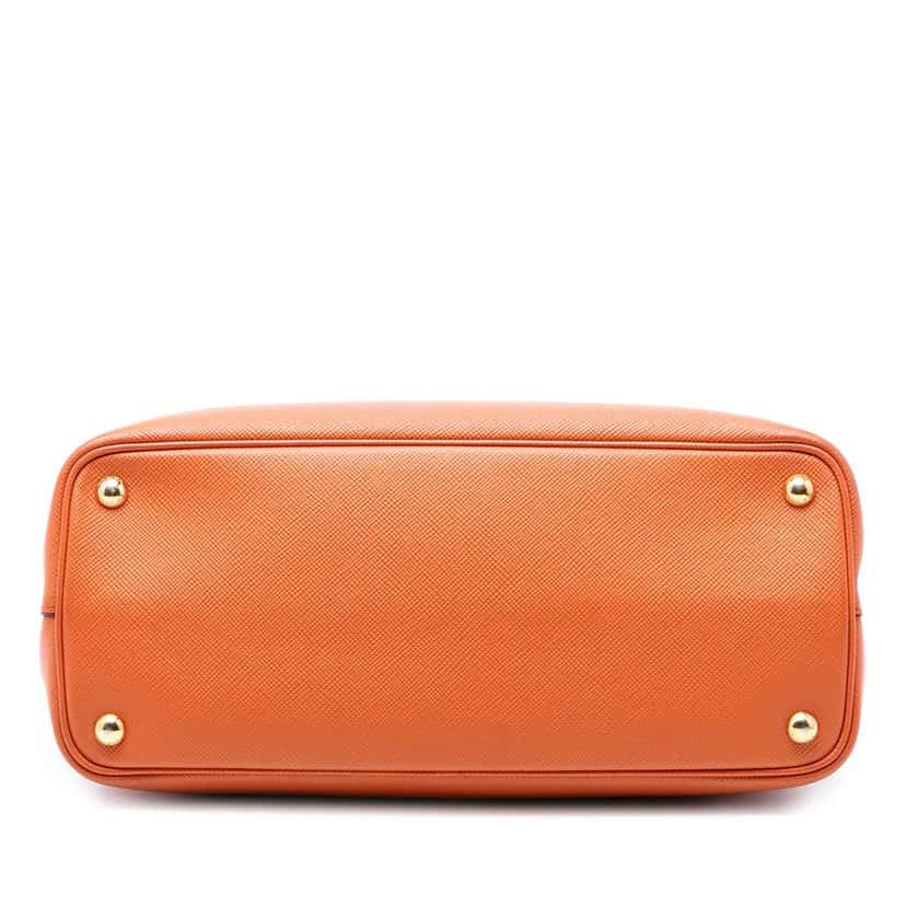 Prada Medium Saffiano Cuir Double Satchel Orange Leather Very good condition - Inside View