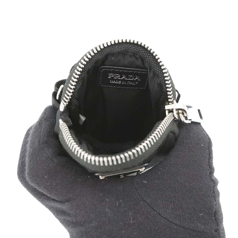 Prada Mini Tessuto Round Pouch Crossbody Black Very good condition - Model View