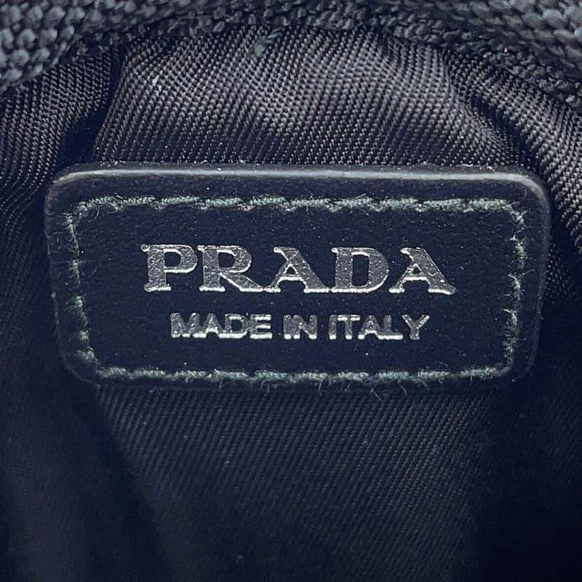 Prada Mini Tessuto Round Pouch Crossbody Black Very good condition - Box View