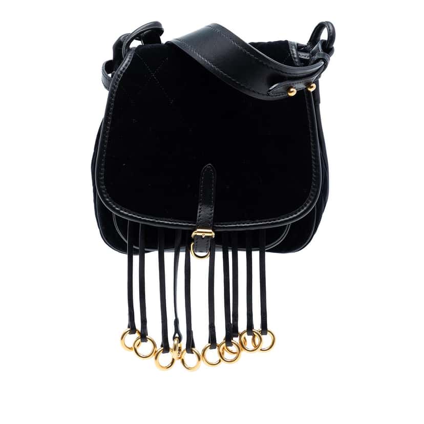 Prada Impuntu Velluto Corsaire Crossbody Black Very good condition - Front View