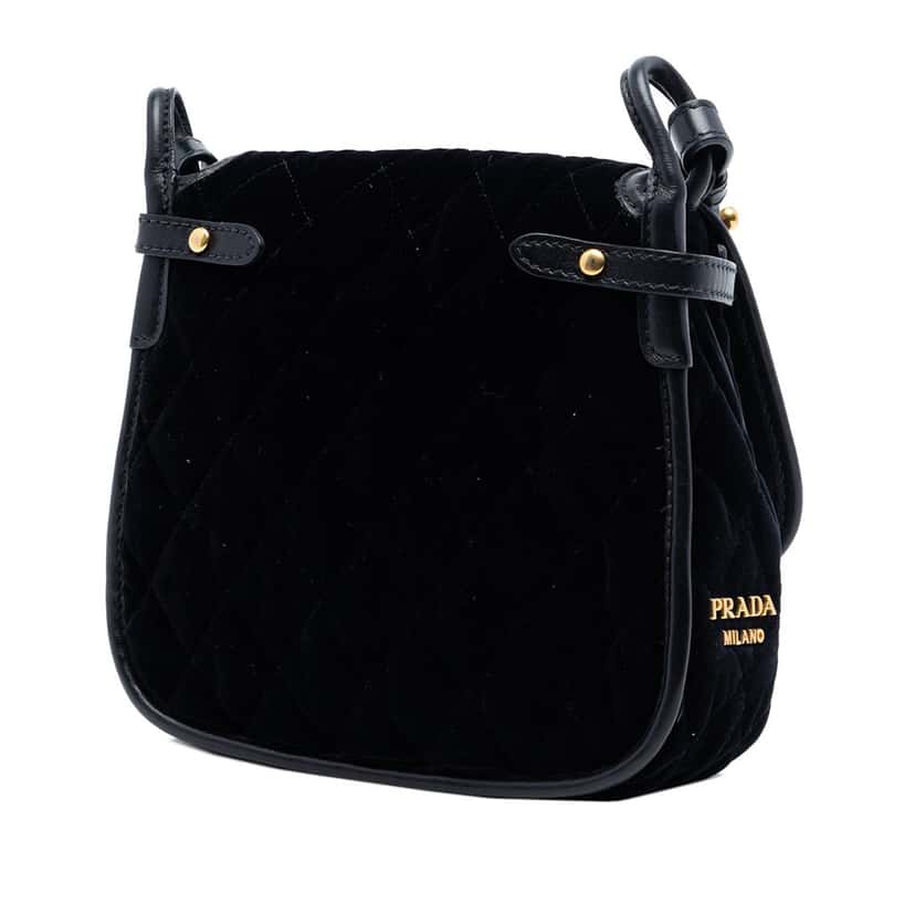 Prada Impuntu Velluto Corsaire Crossbody Black Very good condition - Back View