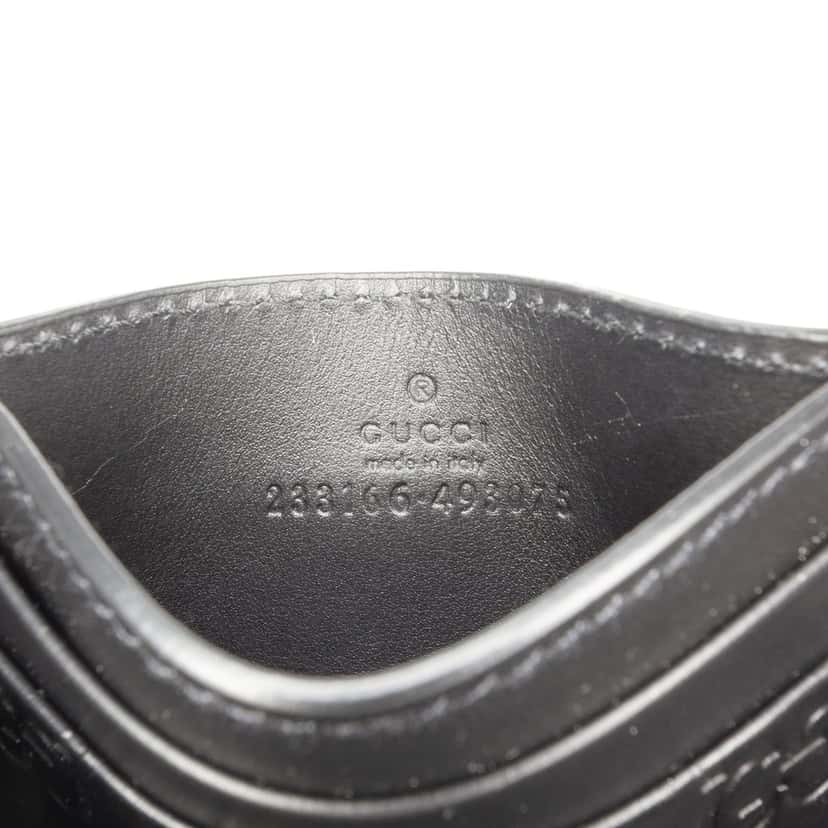 Gucci Guccissima Card Holder Black Leather Very good condition - Box View