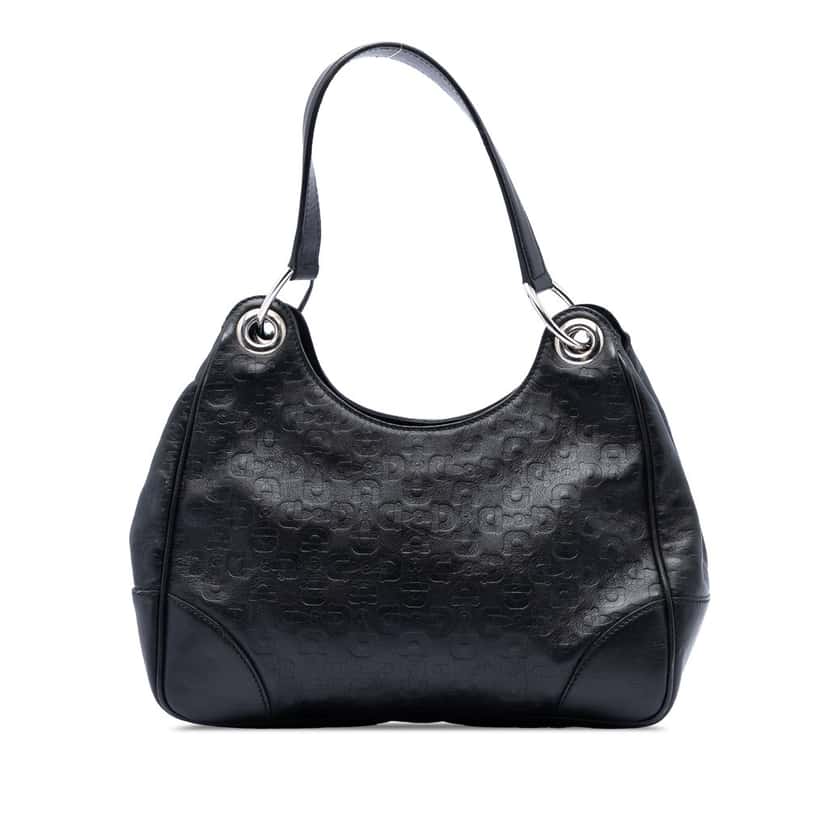 Gucci Horsebit Calfskin Colbert Shoulder Bag Black Leather Very good condition - Front View