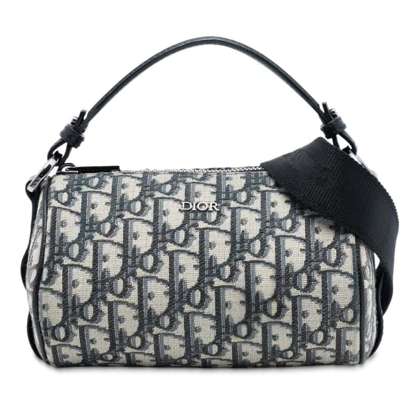 Dior Mini Oblique Canvas Roller Messenger Bag Blue Very good condition - Front View