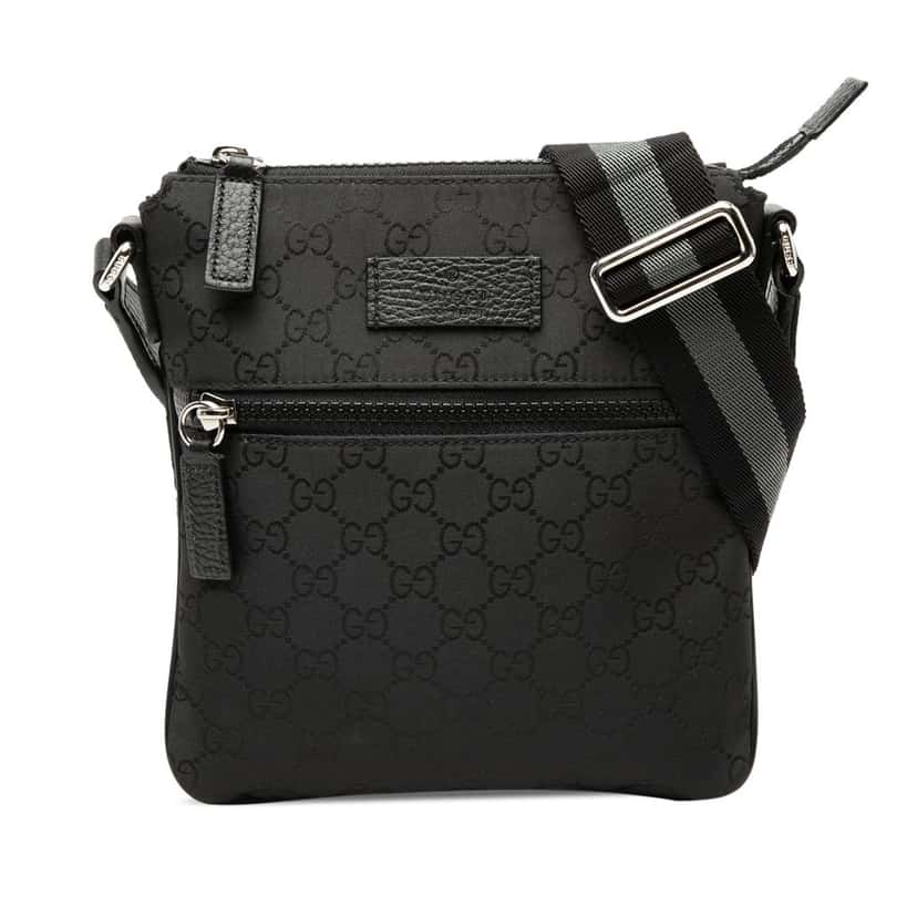 Gucci GG Nylon Web Crossbody Black Very good condition - Front View