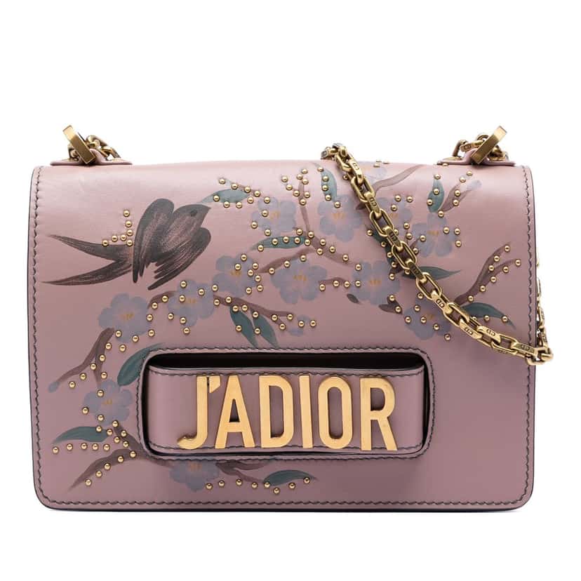 Dior Jardin Japonais Medium Calfskin JAdior Chain Flap Pink Leather Very good condition - Front View