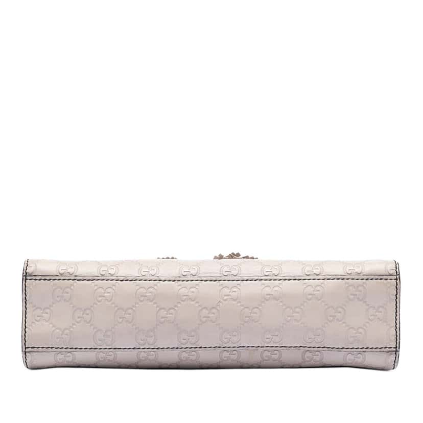 Gucci Medium Guccissima Emily Shoulder Bag White Leather Very good condition - Inside View
