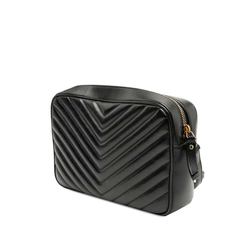 Saint Laurent Matelasse Leather Monogram Lou Camera Bag Black Leather Very good condition - Back View
