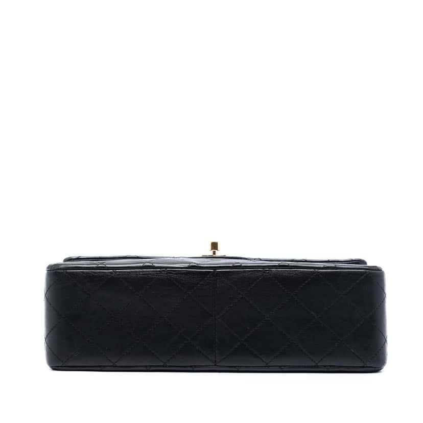 Chanel Medium Tall Classic Lambskin Double Flap Black Leather Very good condition - Inside View