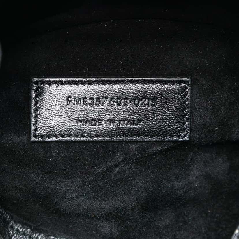 Saint Laurent Small Star Studded Calfskin Emmanuelle Bucket Bag Black Leather Very good condition - Box View