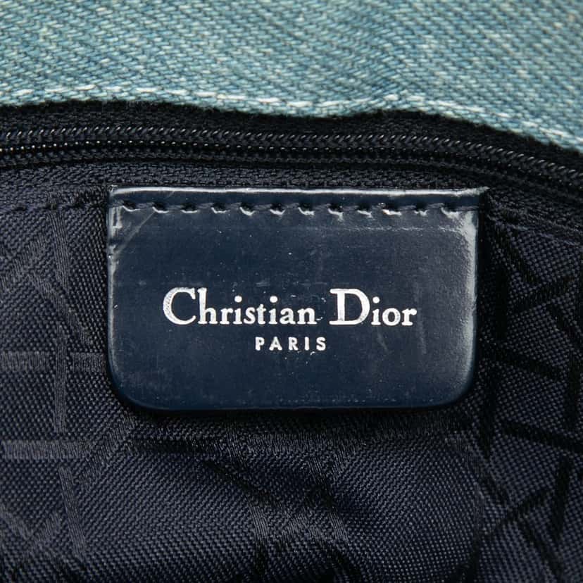 Dior Large Denim Cannage Acrylic Handles Lady Dior Blue Very good condition - Box View