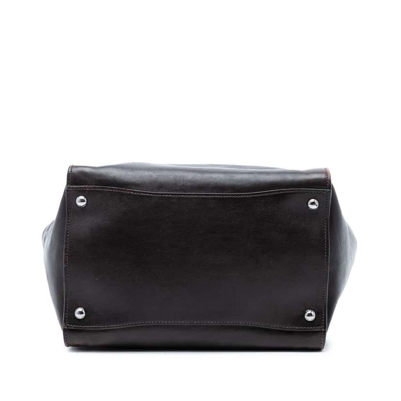 Prada Glace Calf Twin Pocket Double Handle Satchel Brown Leather Very good condition - Inside View