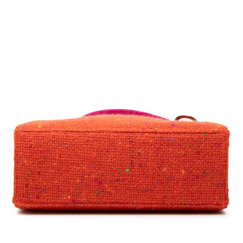 Dior Bicolor Tweed Top Handle Bag Orange Very good condition - Inside View