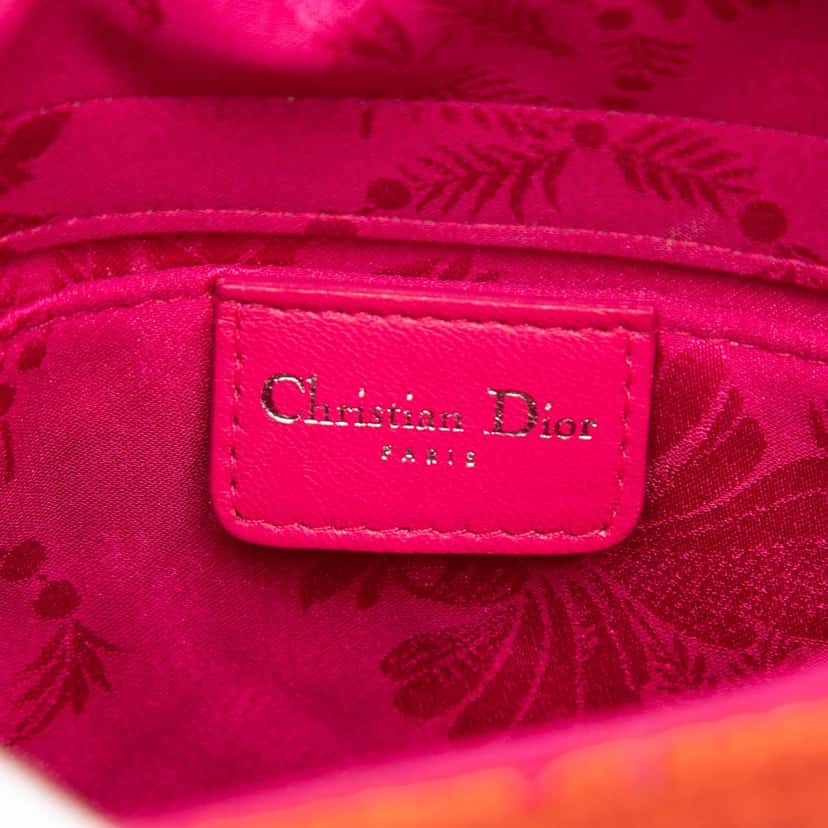 Dior Bicolor Tweed Top Handle Bag Orange Very good condition - Box View