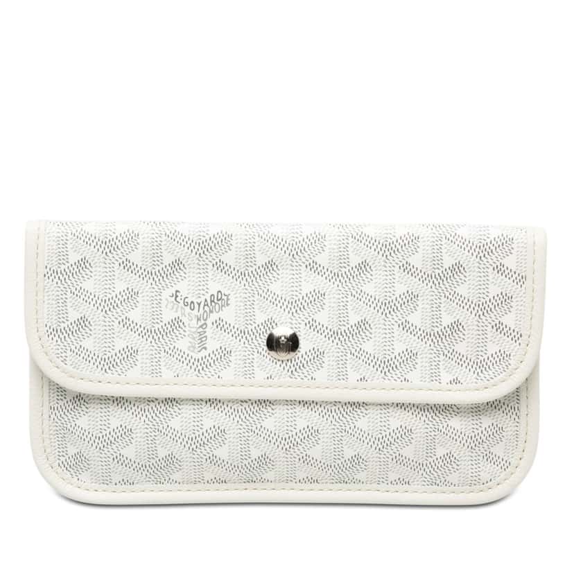 Goyard Goyardine Saint Louis Pouch White Very good condition - Front View