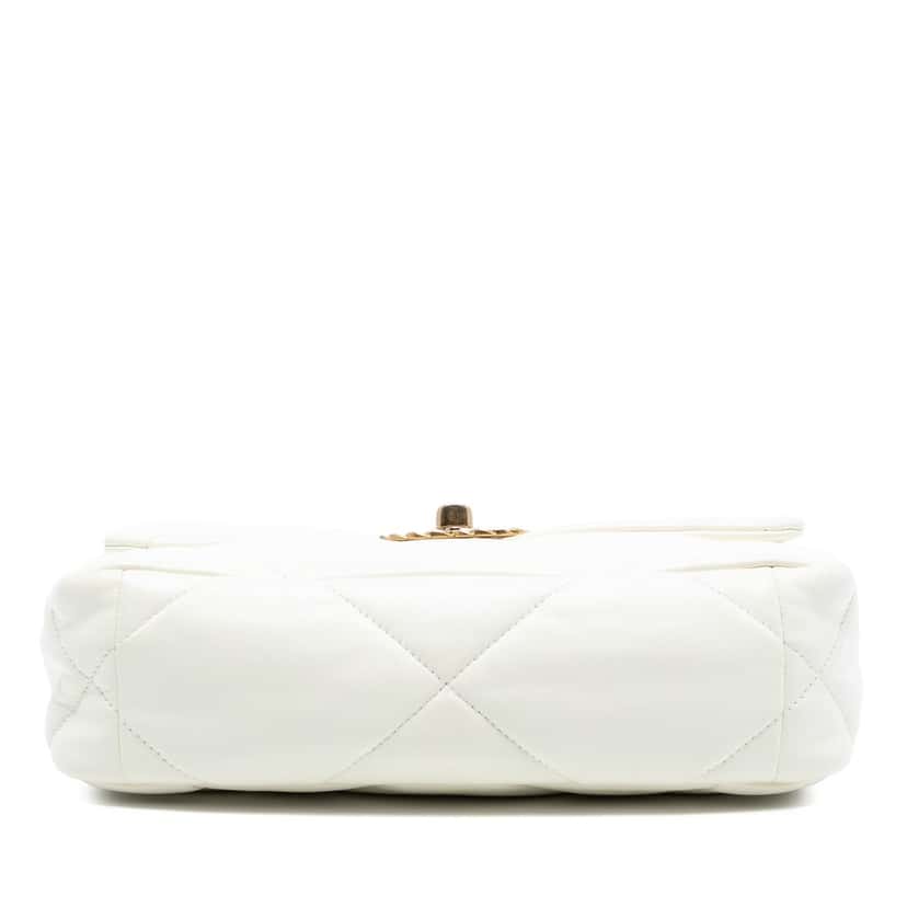 Chanel Medium Lambskin 19 Flap White Leather Very good condition - Inside View