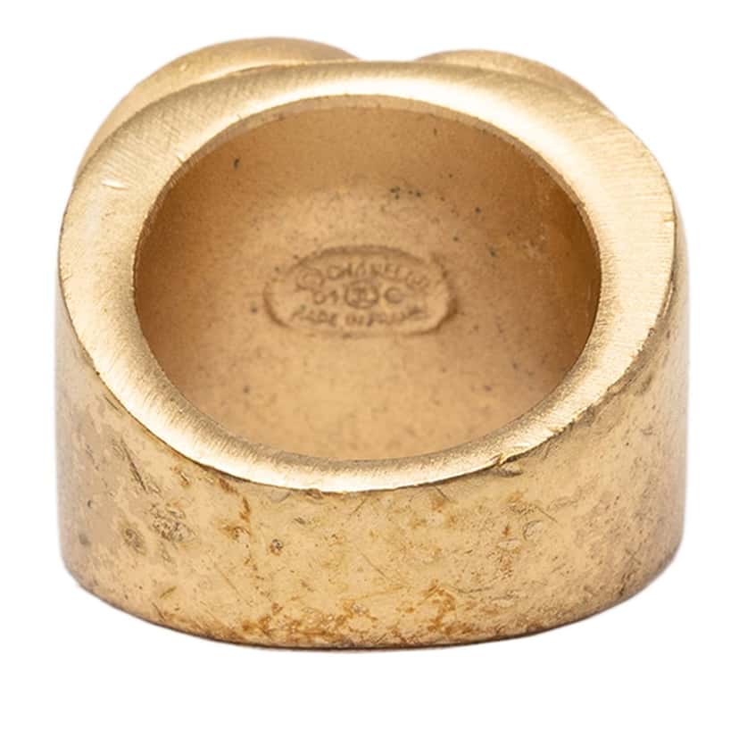 Chanel CC Gold Plated Band Ring Gold Metal Very good condition - Inside View