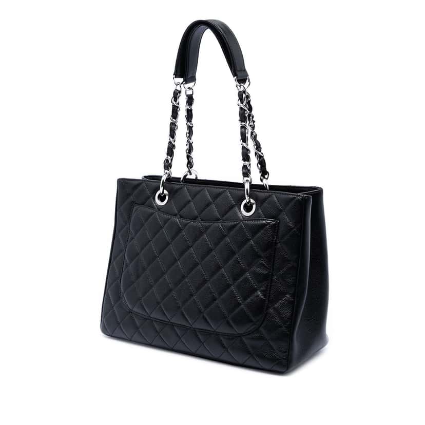 Chanel Caviar Grand Shopping Tote Black Leather Very good condition - Back View