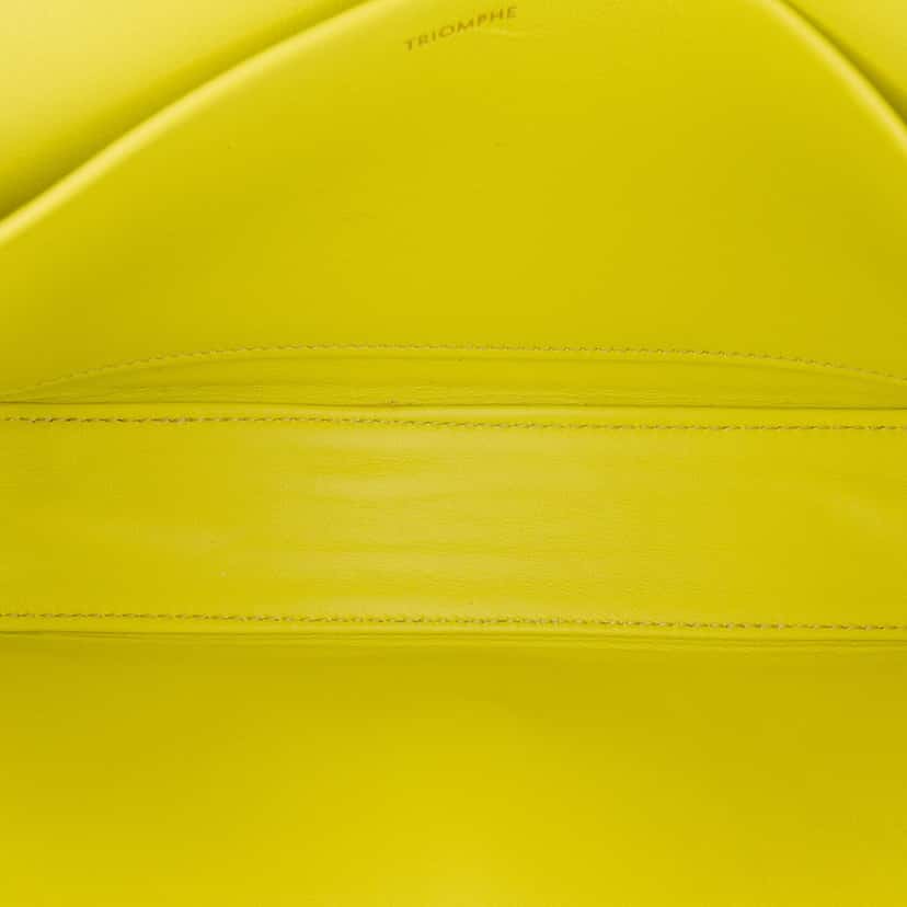 Celine Calfskin Cuir Triomphe Chain Shoulder Bag Yellow Leather Very good condition - Model View