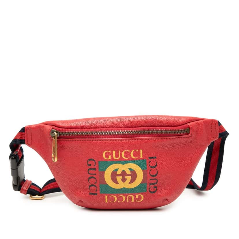 Gucci Small Leather Logo Belt Bag Red Leather Very good condition - Front View