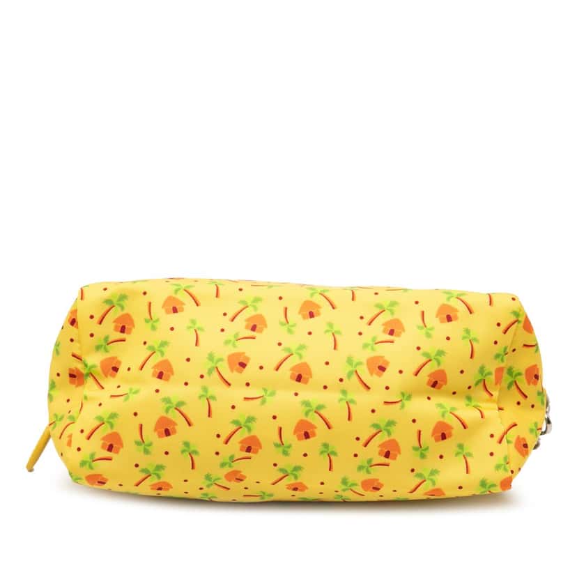 Prada Tessuto Stampato Palm Cosmetic Pouch Yellow Very good condition - Inside View