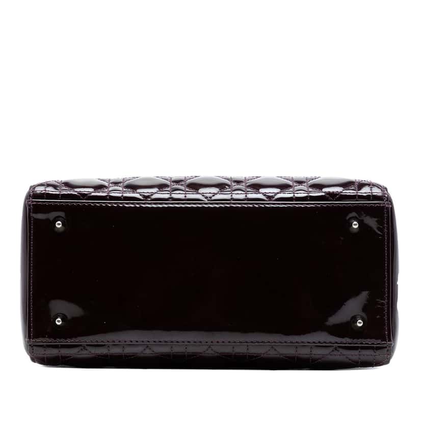 Dior Medium Patent Cannage Lady Dior Purple Leather Very good condition - Inside View