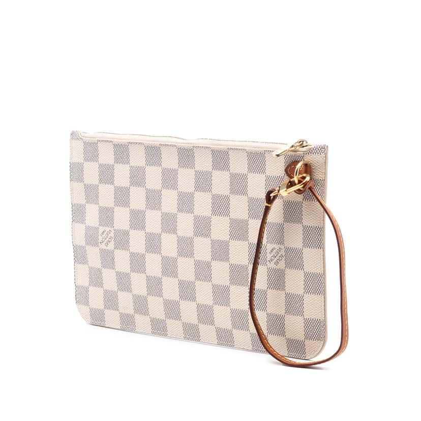 Louis Vuitton Damier Azur Neverfull MM Pouch White Very good condition - Back View