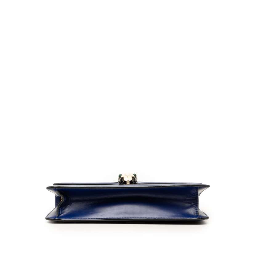 Bvlgari Small Leather Serpenti Forever Chain Crossbody Blue Leather Very good condition - Inside View
