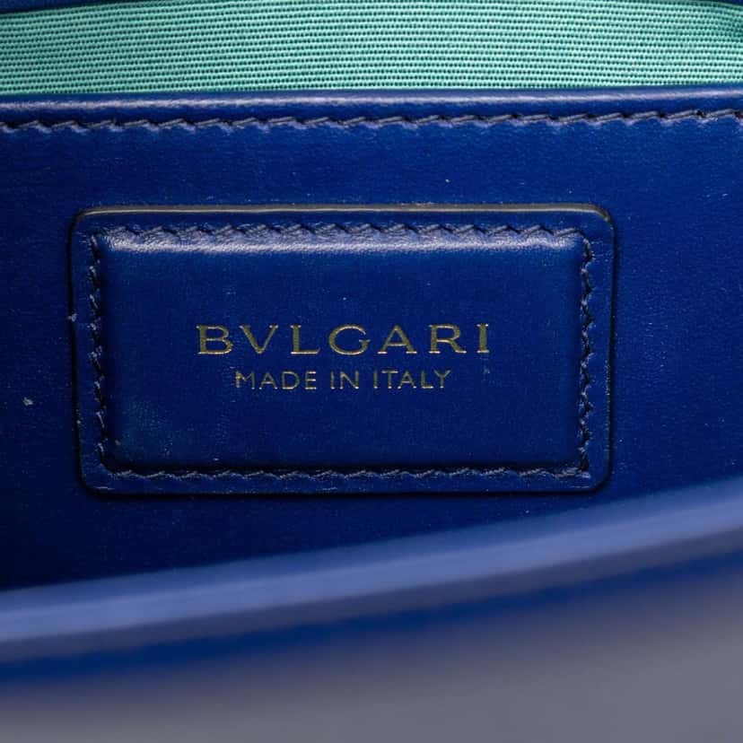 Bvlgari Small Leather Serpenti Forever Chain Crossbody Blue Leather Very good condition - Box View