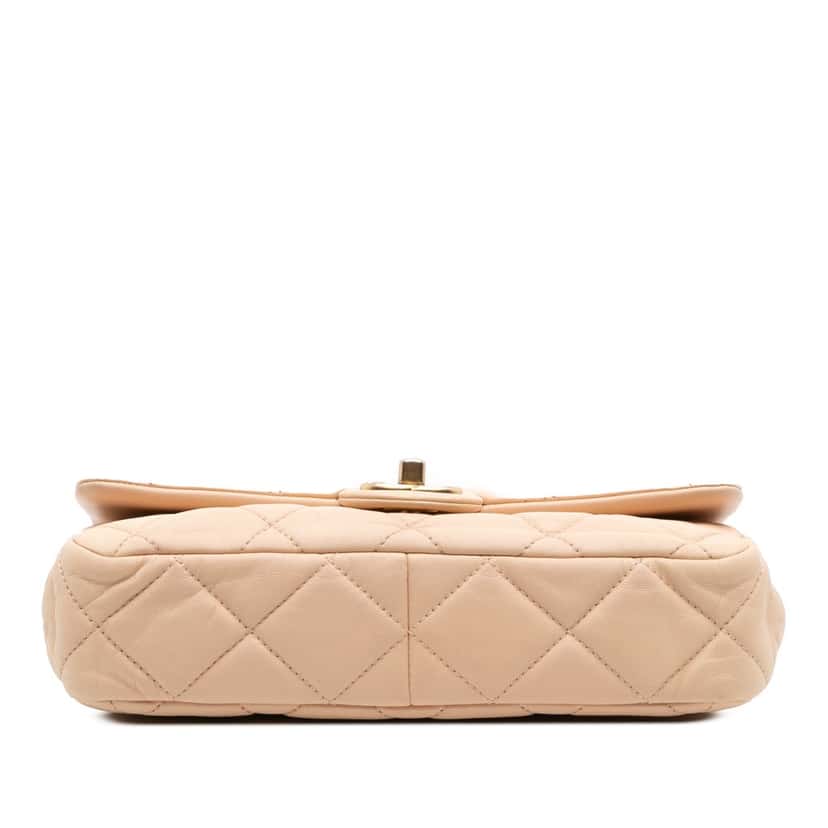 Chanel Quilted Lambskin Fancy Jewel Single Flap Beige Leather Good condition - Inside View