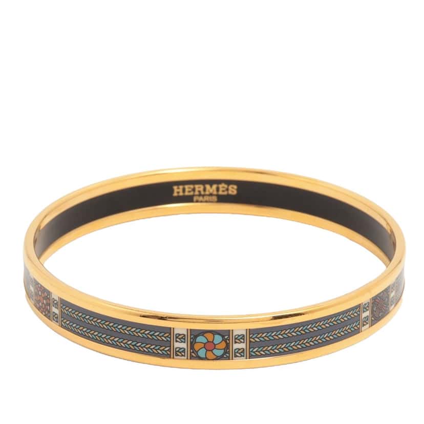 Hermès Narrow Printed Enamel Bangle 65 Other Very good condition - Front View