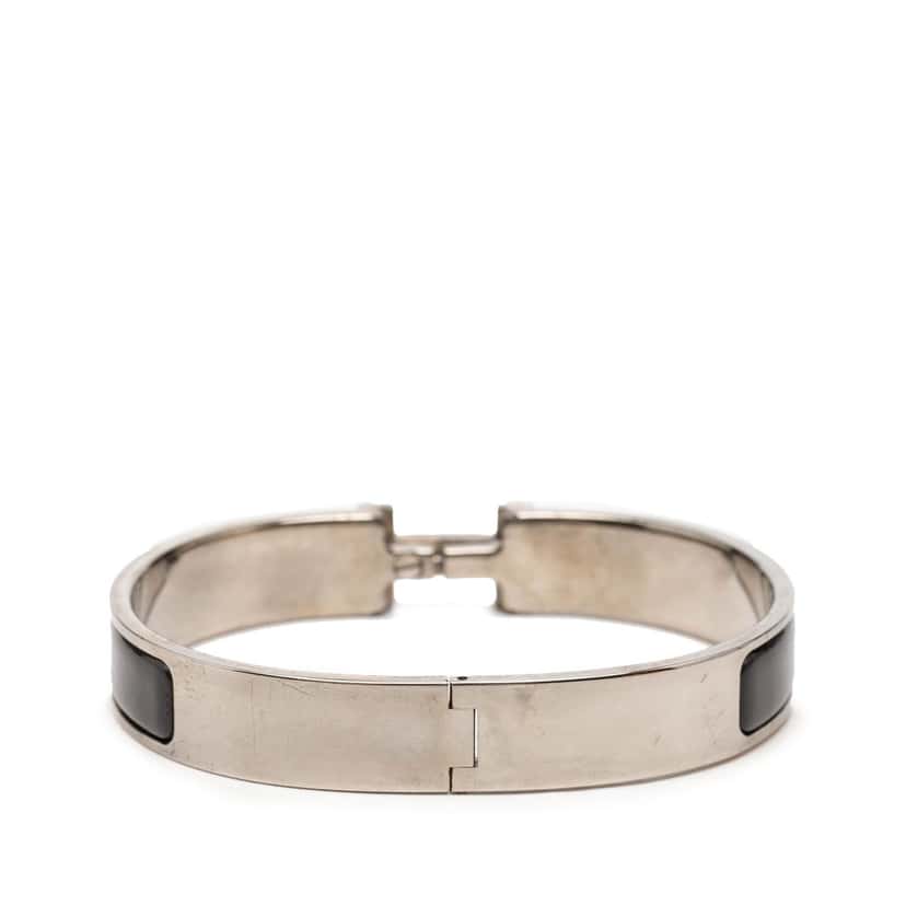 Hermès Narrow Enamel Clic H Bracelet PM Black Very good condition - Inside View