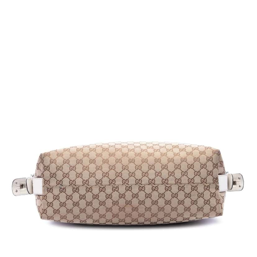 Gucci Medium GG Canvas Bamboo Bar Tote Beige Very good condition - Inside View