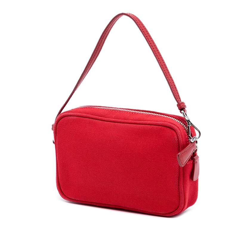 Prada Canvas Canapa Pouch Red Very good condition - Back View